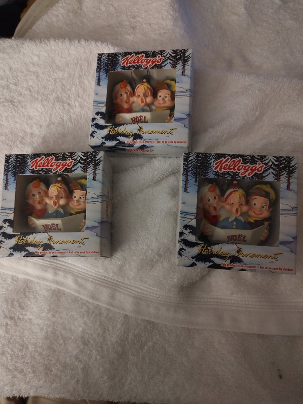 KELLOGG'S ORNAMENT Snap Crackle Pop New in Box 3 1998